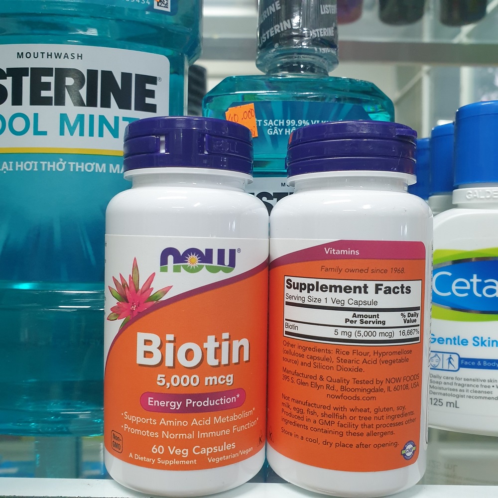 VEGAN - Viên Uống Ngăn ngừa Rụng Và Mọc Tóc Biotin 5000mcg 60 Viên