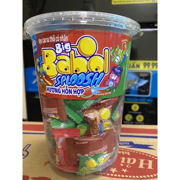 Kẹo cao su thổi có nhân Big babol sploosh ( hũ 74 viên )