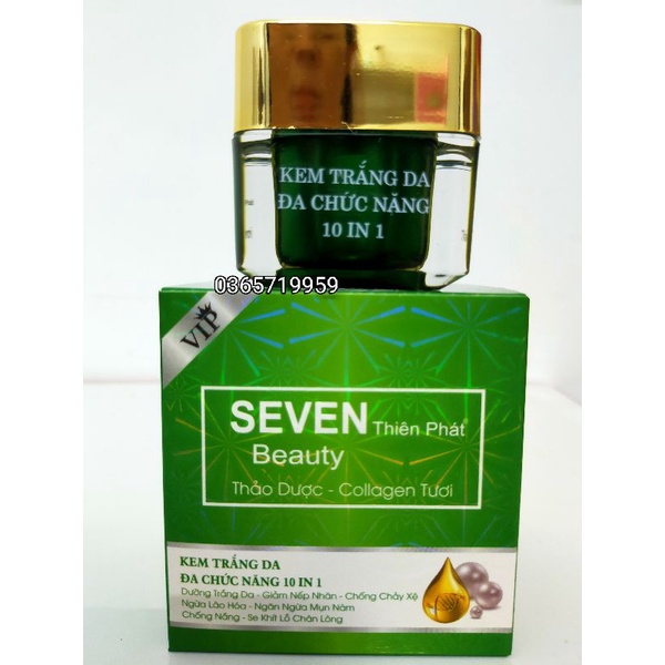 seven thiên phát beauty thảo dược Collagen tươi kem dưỡng trắng da đa chức năng 10 in 1 (VIP) hộp 25g