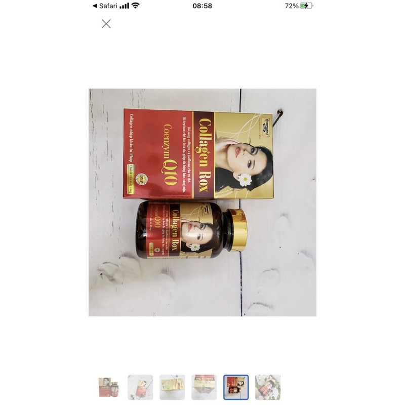 Viên uống COLLAGEN ROX Coenzym Q10 bổ sung Collagen, hỗ trợ làm đẹp da, trắng sáng da - Hộp 60 viên