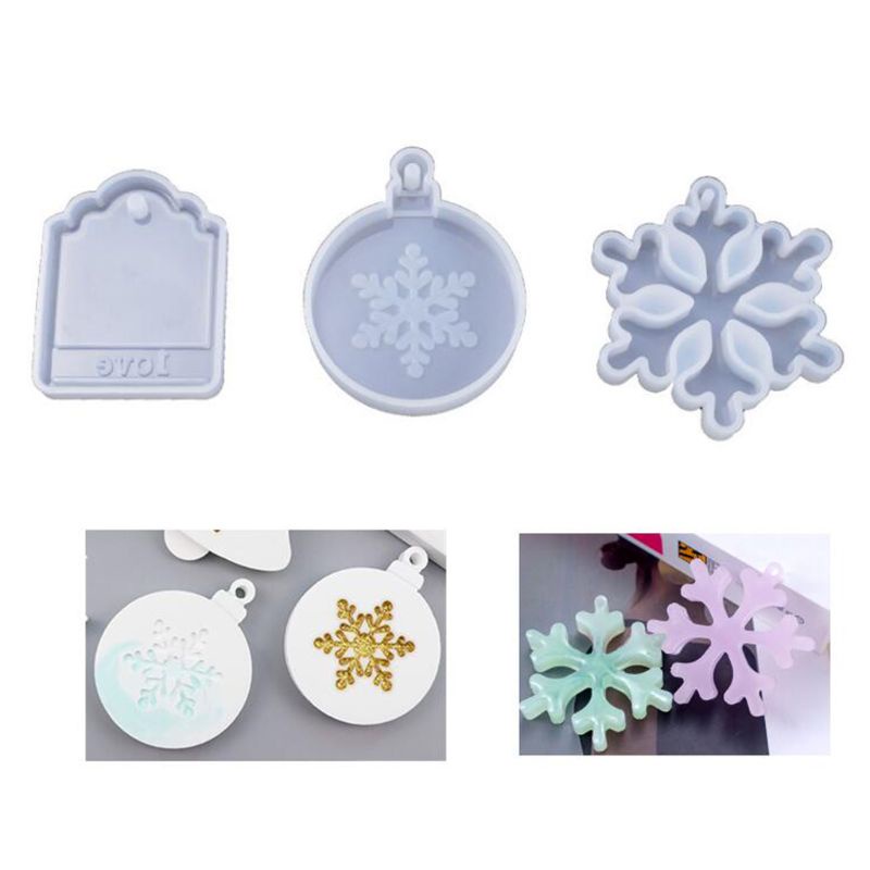 san* Christmas decoration christmas tree snowflakes silicone mold DIY Crafts Jewelry