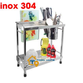 Kệ chén inox 304, kệ bát inox 304 đa năng, kệ để gia vị đa năng gv-01 toro home, cam kết chất liệu inox chuẩn 304