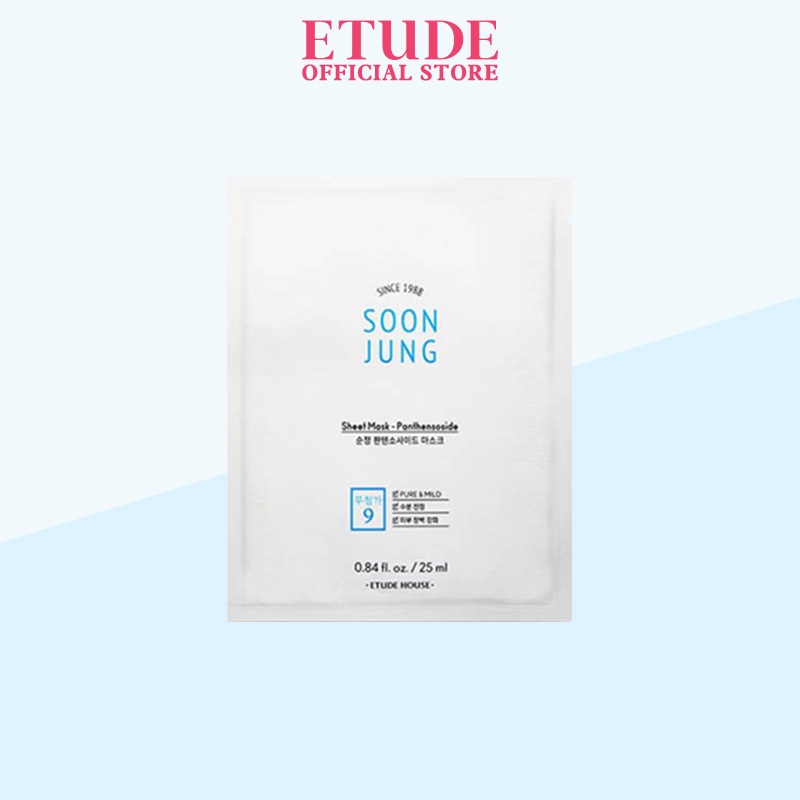 Mặt nạ cấp ẩm cho da nhạy cảm Etude 20ml Chứa Panthensoside Dưỡng Da Cấp Ẩm Hiệu Quả SoonJung Sheet Mask_Panthensoside