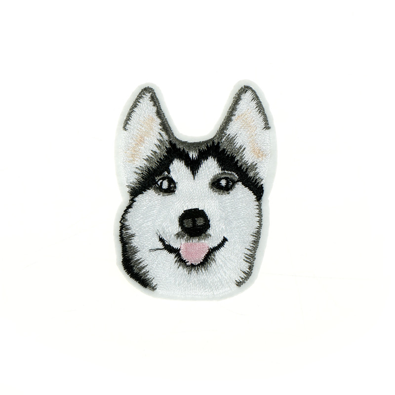 (Đang Bán) Bộ 1 Sticker Ủi Thêu Hình Chó Husky