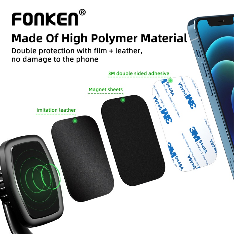 Tấm kim loại từ tính FONKEN đỡ điện thoại trên xe hơi