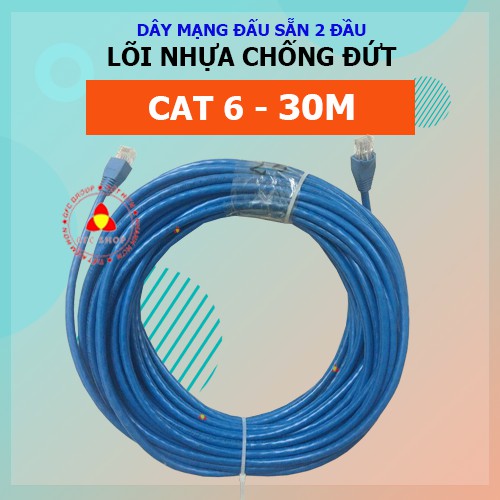 Dây mạng CAT 6 bấm sẵn 2 đầu 10m 15m 20m 25m 30m 35m 40m 45m 50m (Dây internet lõi nhựa chống đứt)