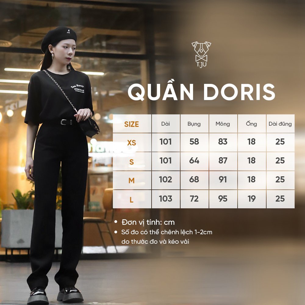Quần dài nữ cạp vừa ống đứng tôn dáng, ulzzang, Hàn Quốc, thiết kế T-Ju (Doris)