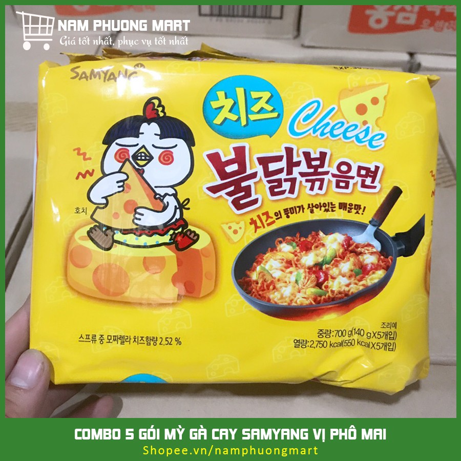 Combo 5 gói mỳ gà cay phô mai Hàn Quốc - DB239