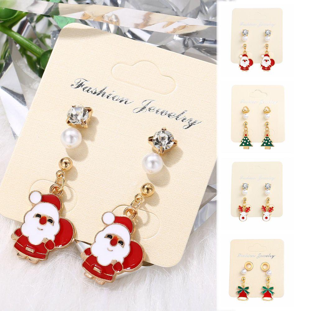 Khuyên Tai Kim Loại Hình Tuần Lộc Giáng Sinh Thời Trang|Tuyên Bố Người Tuyết / Hươu / Nai Sừng Tấm