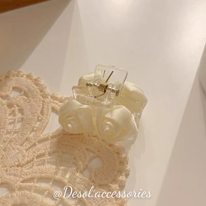 Kẹp tóc, cặp tóc càng cua Rosé kiểu dáng hoa hồng nhẹ nhàng sang chảnh HDC039-043 Desol.accessories