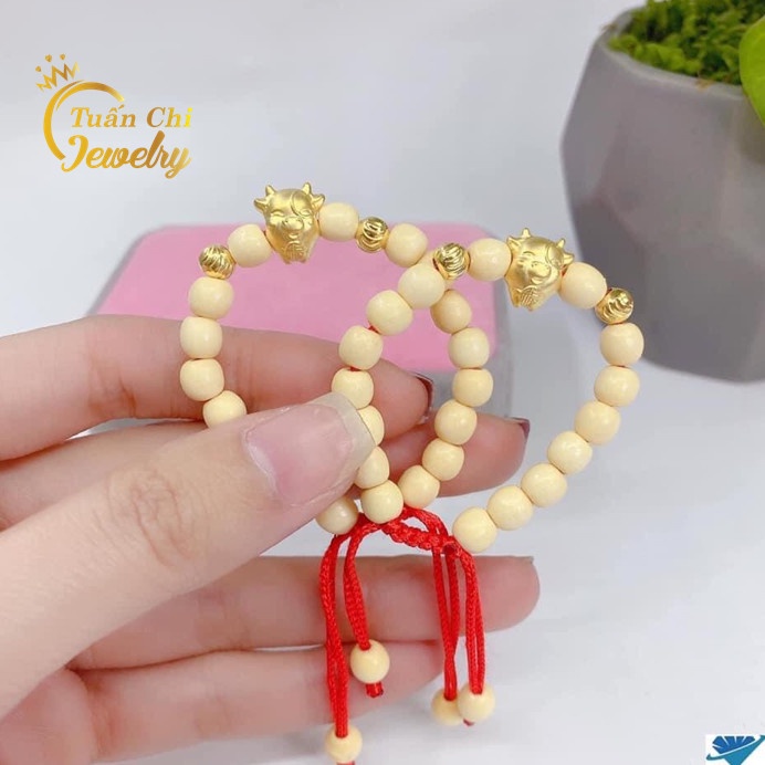 Vòng Dâu TằmTẶNG HẠT+DÂY Vòng Hạt Dâu Chuẩn, Kết Hợp Con Giáp Trâu Bạc Xi Vàng Sang Trọng Cho Bé