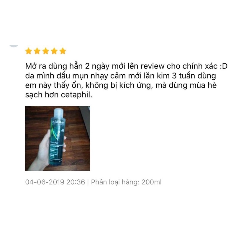 Sữa rửa mặt aderma dạng gel