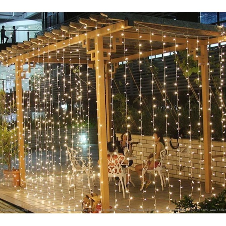 Top 7 mẫu đèn rèm/ đèn thả mành nhấp nháy trang trí phòng ngủ, quán cafe, trang trí giáng sinh tết