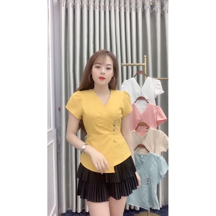 Áo đũi nữ áo kiểu peplum A9, GIÁ CỰC SỐC, Màu nào cũng xinh, màu nào cũng dễ mặc xinh *