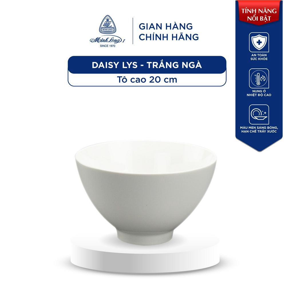 Tô Cao Sứ Minh Long- Daisy Ly's - Trắng Ngà - 20 cm