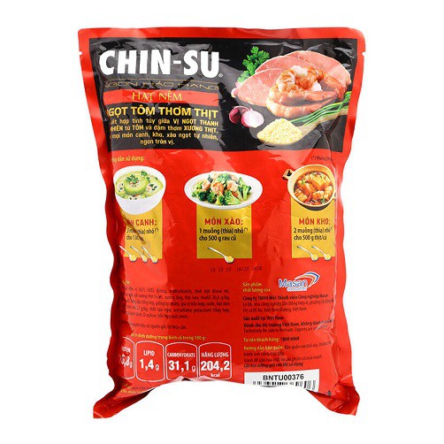 Hạt Nêm Chinsu Ngọt Tôm Thơm Thịt Gói 800G