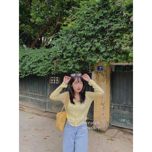 Áo khoác cardigan mỏng mongtoghi tay loe ( Ảnh thật ) | BigBuy360 - bigbuy360.vn