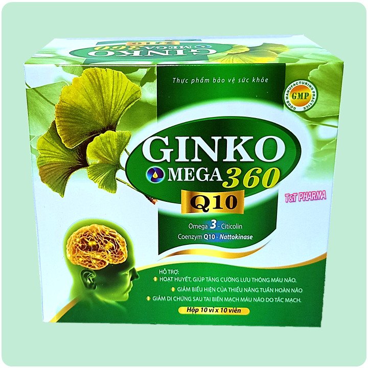 Viên Uống Bổ Não Ginko Omega 369 Q10-Giúp Tăng Cường Tuần Hoàn Não, Hỗ Trợ Giảm Thiểu Năng Tuần Hoàn Não