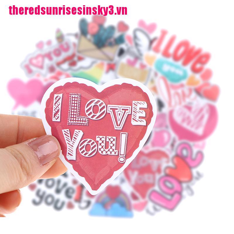 Bộ 50 Miếng Dán Chữ Love Trang Trí Laptop