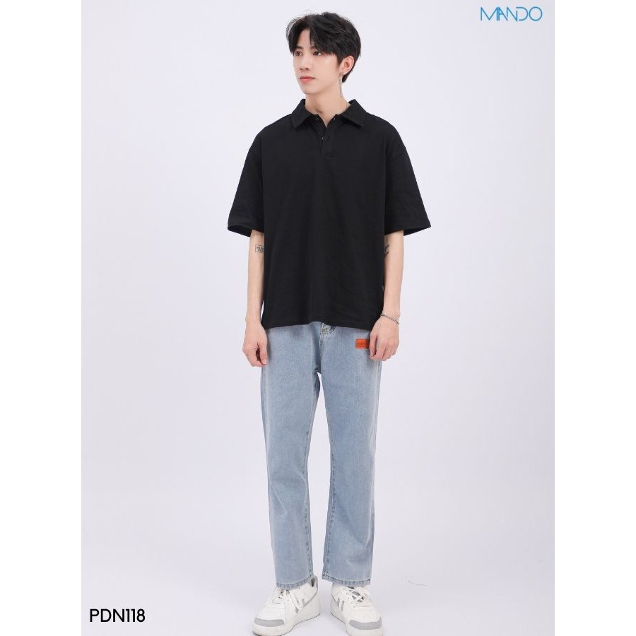 Áo Phông Polo Nam MANDO Tay Lỡ Có Cổ Vải Cotton Gân Cao Cấp Nhiều Màu Form Rộng Basic Unisex Thời Trang Hàn Quốc PDN118 | BigBuy360 - bigbuy360.vn