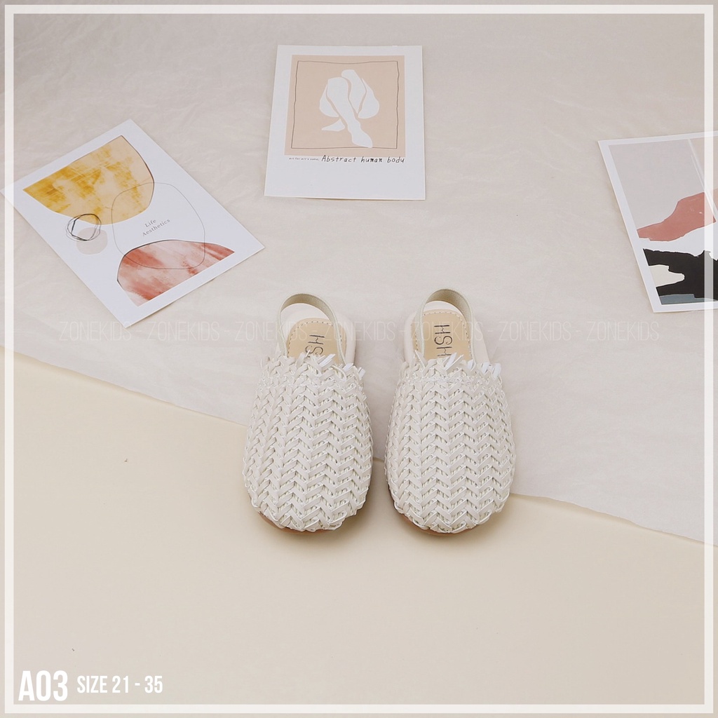 Dép cói phối quai chun cho bé gái Zonekids - A03