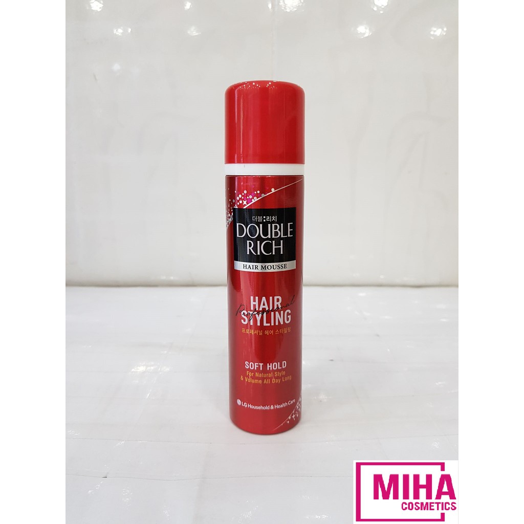 Mousse Xịt Giữ Nếp Mềm Tóc Double Rich Hair Mousse 150ml