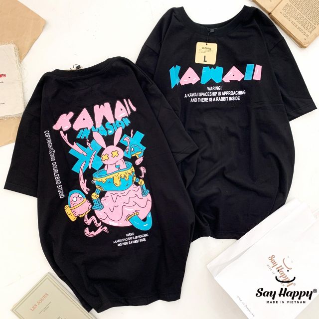 Áo thun in hình ulzzang - ẢNH THẬT