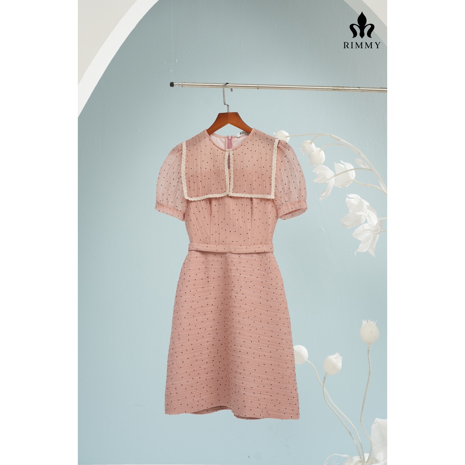 Váy thiết kế Rosy hồng chấm bi Rimmy [VA03-0422]
