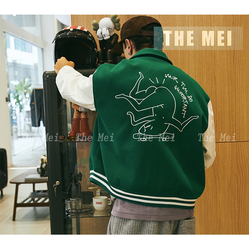 HÀNG CÓ SẴN - Áo khoác bomber varsity jacket - Beeanddee - 2022AW - Hàng chuẩn Trung - The Mei