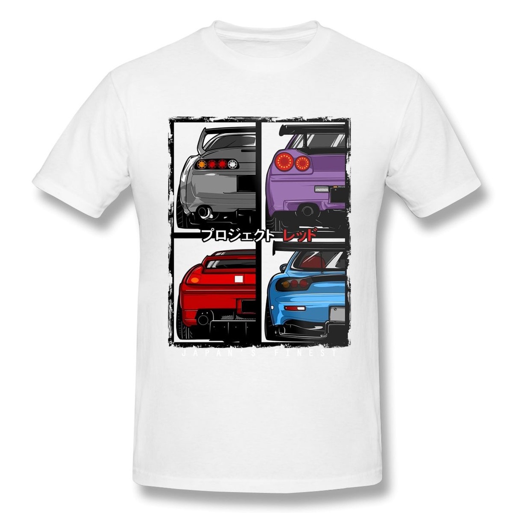 Áo Thun Cổ Tròn 100% Cotton In Họa Tiết Xe Đua JDM R34 NSX FD3S RX7 Thời Trang Đường Phố Cho Nam Và Nữ