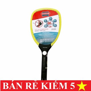 Vợt muỗi, vợt ruồi Sunhouse, tiện ích gia đình, có đèn flash và sạc khi hết pin.