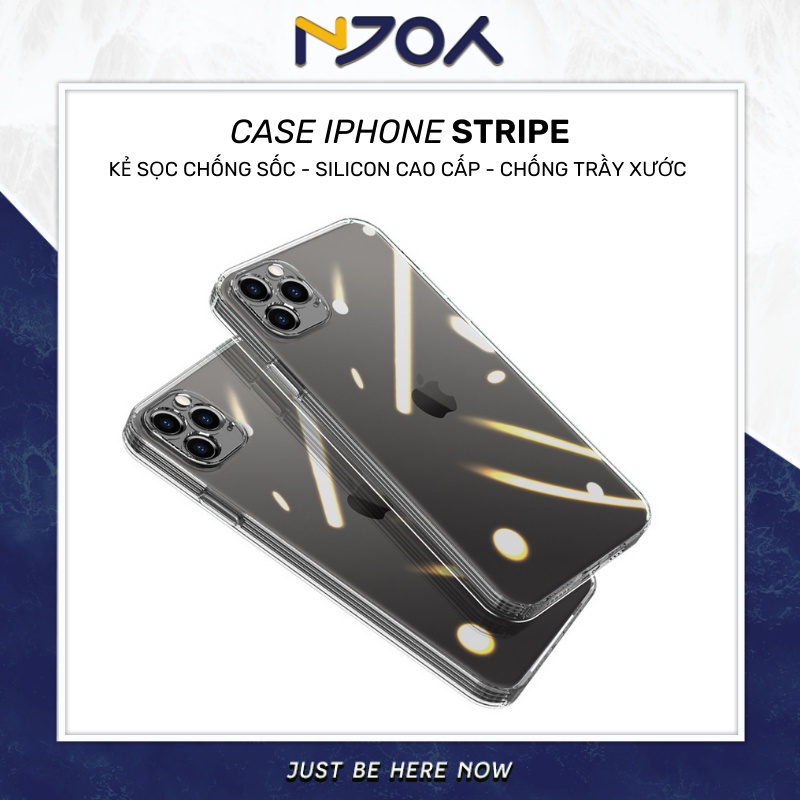 Ốp Lưng Ip Stripe Silicon Trong Suốt Chống Sốc Cao Cấp Cho Ip 13 Pro Max 12 Pro Max Njoyshop
