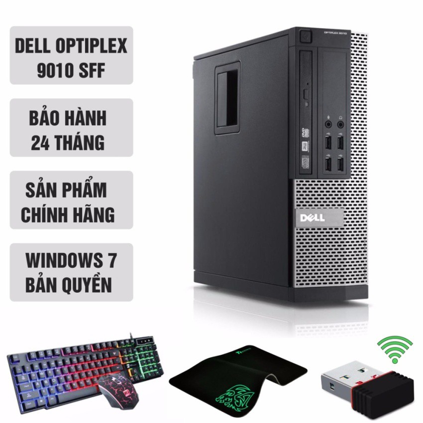 Máy tính đồng bộ DELL OPTIPLEX 9010 SFF (Core I3 3220, Ram 8GB, HDD 4TB) + Quà Tặng - Hàng Nhập Khẩu