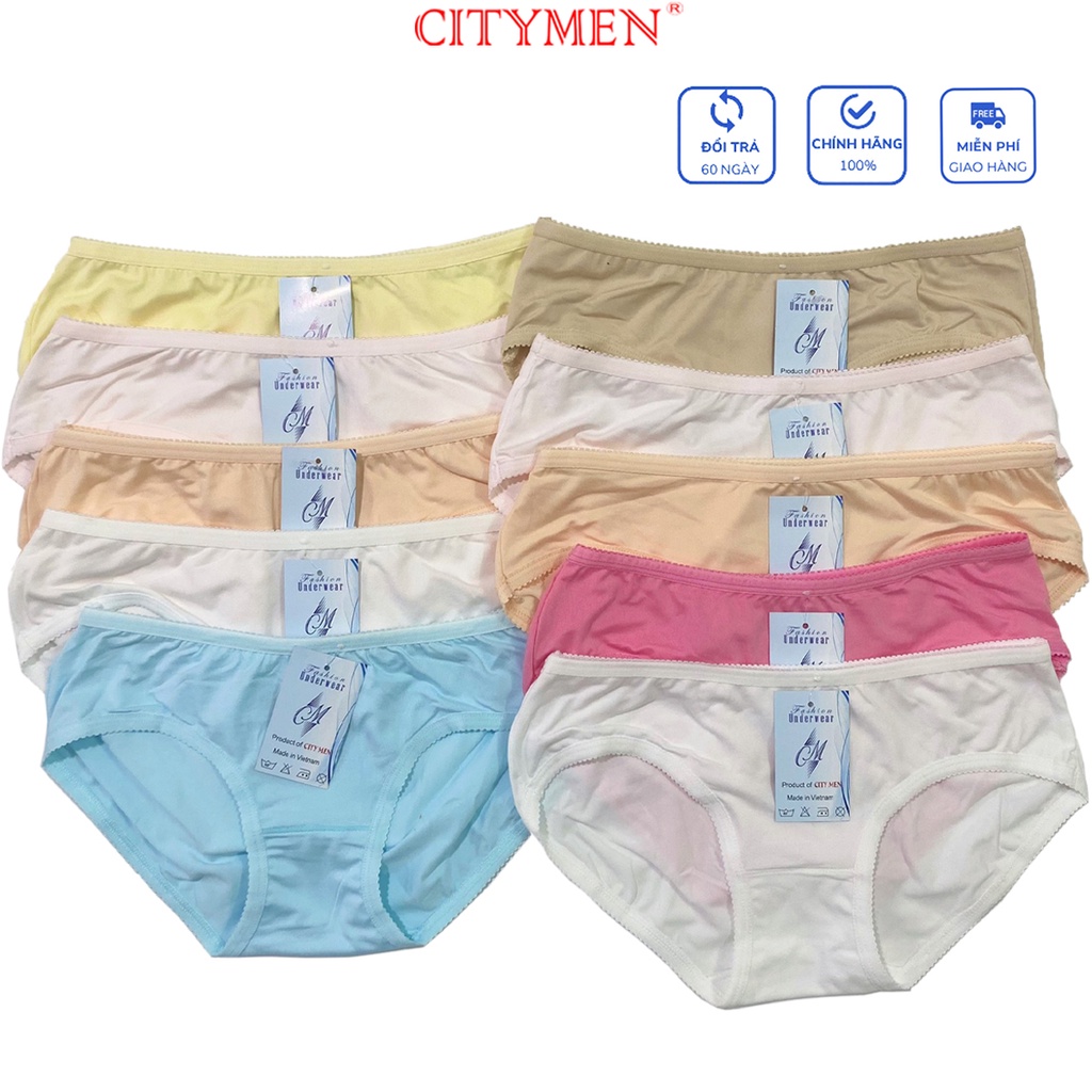 Combo 10 Quần Lót Nữ CITYMEN Vải Cotton Thái, Co Giãn 4 Chiều, Thông Thoáng, Thấm Hút Tốt, Kháng Khuẩn, Khử Mùi