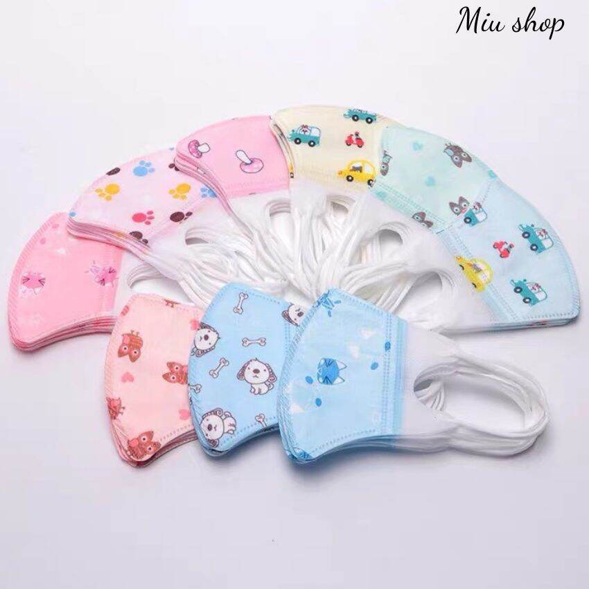 Set 5 khẩu trang 3D hoạt họa cho bé 1-5 tuổi