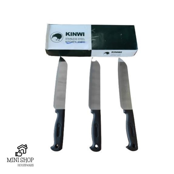Dao Kinwi Stainless Steel Kitchen Knife Cán Nhựa Đen Dài 27cm - No.477