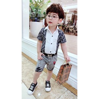 Áo Sơ Mi Họa Tiết Cho Bé Trai (Size 8-23kg)