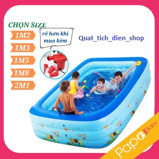 [FreeShip - CHỈ HÔM NAY] BỂ BƠI PHAO BƠI CHỮ NHẬT 3 TẦNG (1,2m.1,3m.1,5m.1,8m. 2,1m). CHO 4 NGƯỜI