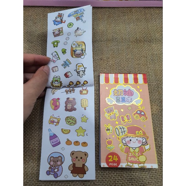 SỈ: 1 THÙNG 20 CUỐN SỔ STICKER 24 TRANG, SIZE 13 X 7CM, CÓ CLIP, MÃ PJZ-820
