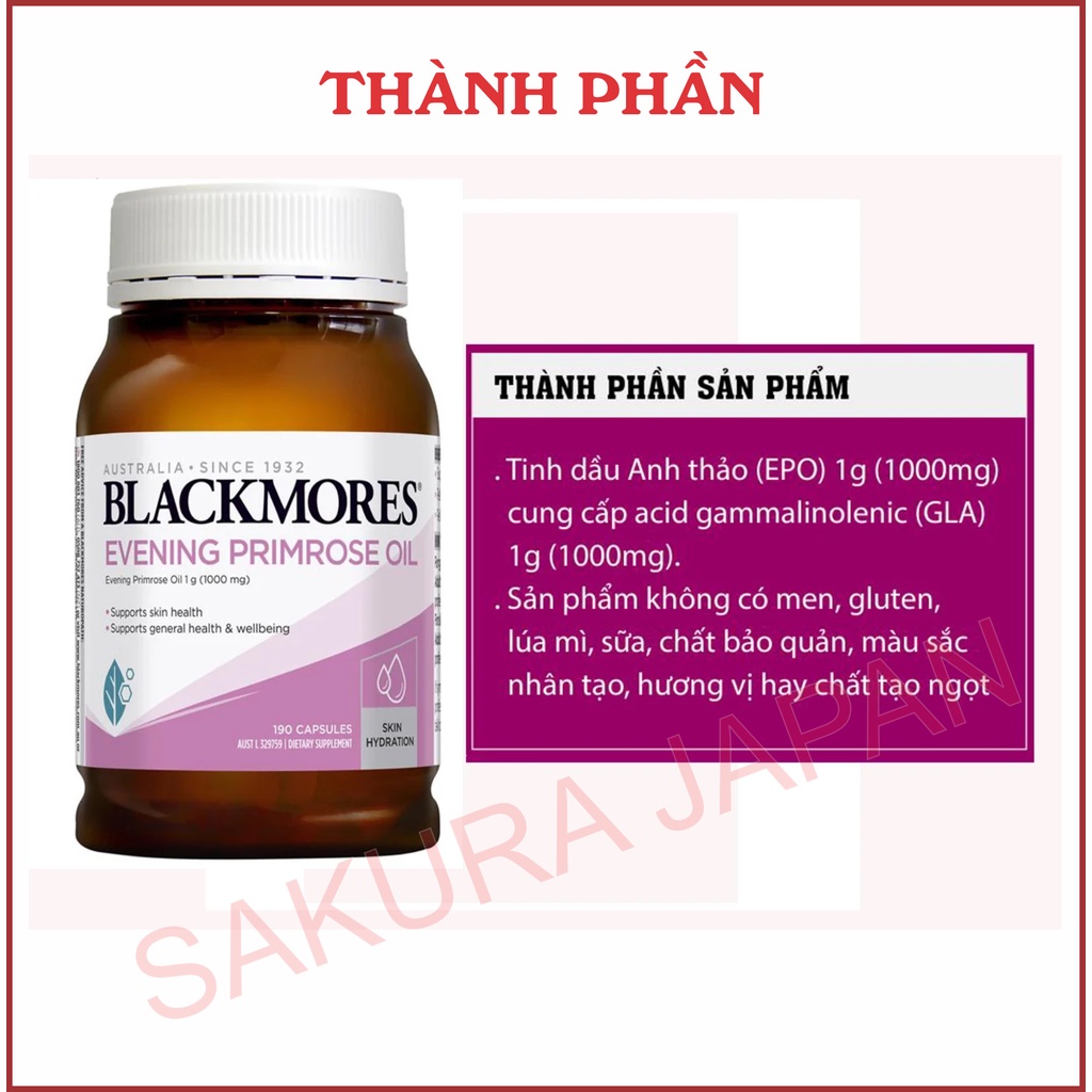 Tinh dầu hoa anh thảo Blackmores [FREE SHIP - DATE 2024 ] phiên bản nâng cấp nhiều viên nhất mẫu mới nhất,190v