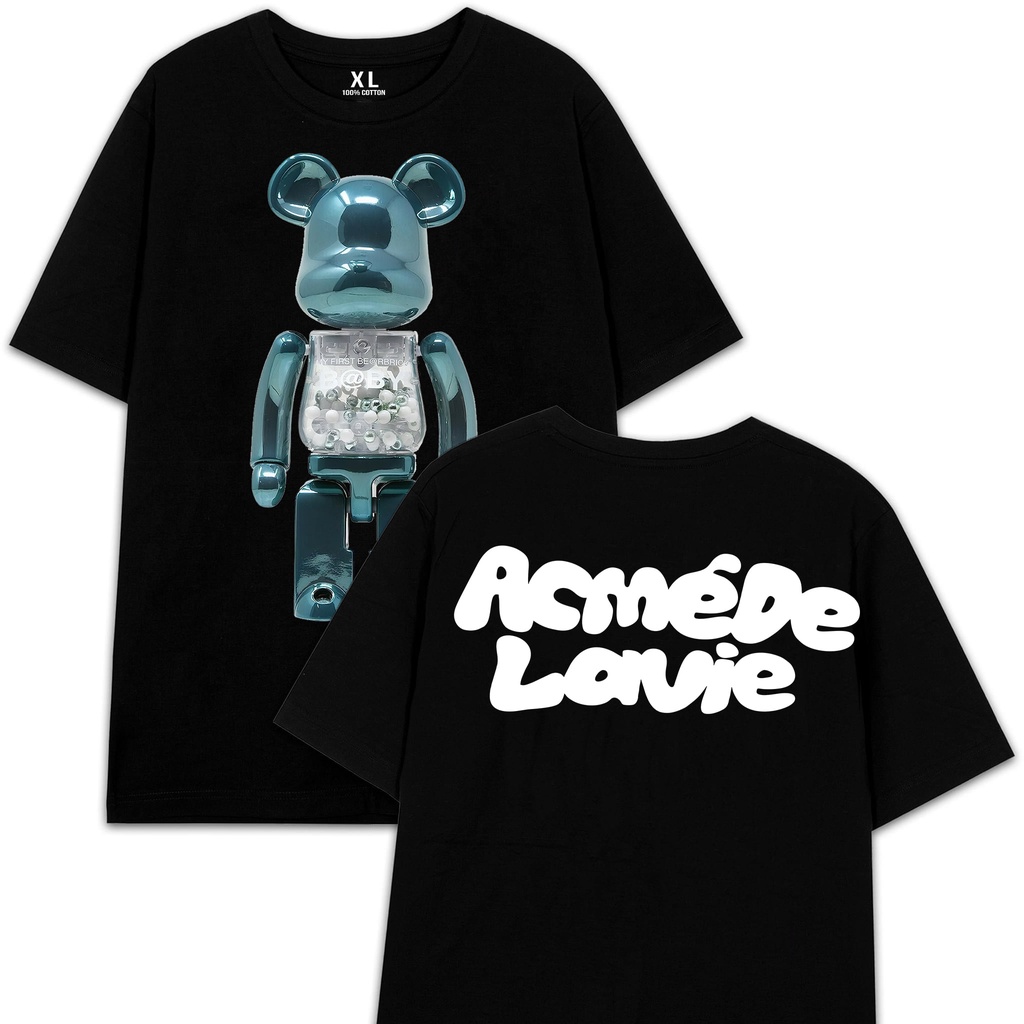 Áo thun ADLV Bearbrick nhiều mẫu thun Cotton co giãn 2chiều Unisex 7-12 Áo Đen