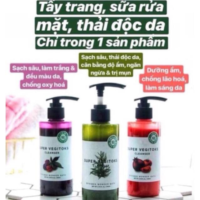 [Chính Hàng Hàn Quốc] Sửa Rửa Mặt Rau Củ Thải Độc Da Super Vegitoks Cleanser 300ml