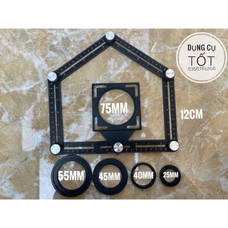 Thước 6 đoạn khoét lỗ gạch, lấy dấu gạch (Loại 5 cỡ lỗ khoét 25mm, 40mm, 45mm, 55mm, 75mm)