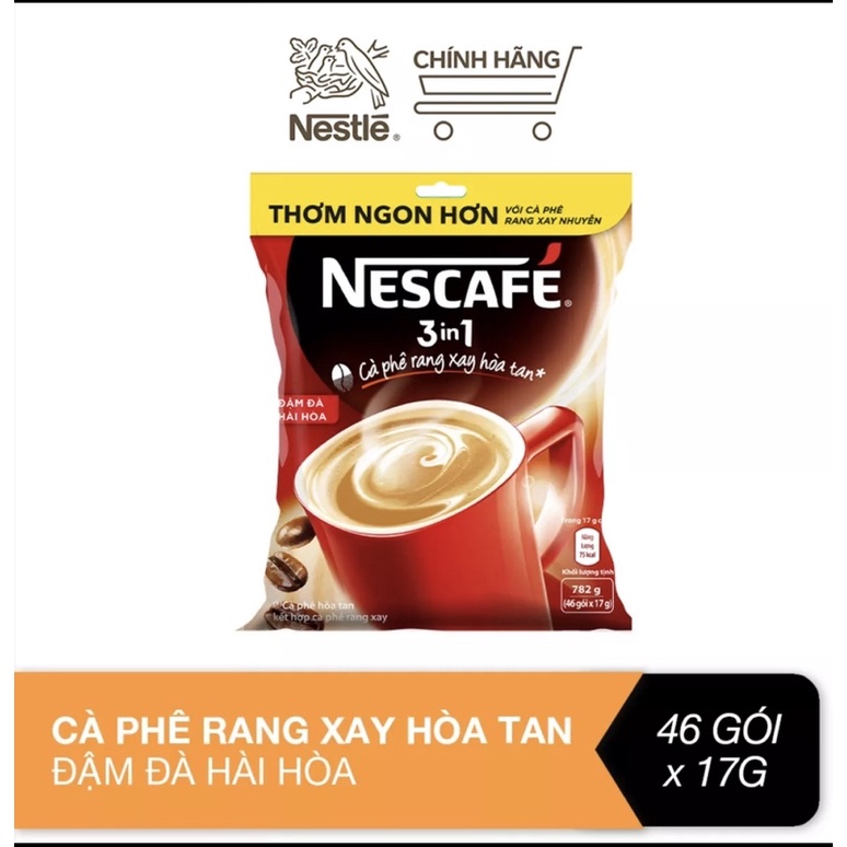 Cafe/ cà phê bịch đỏ Nescafe đậm đà 46 gói