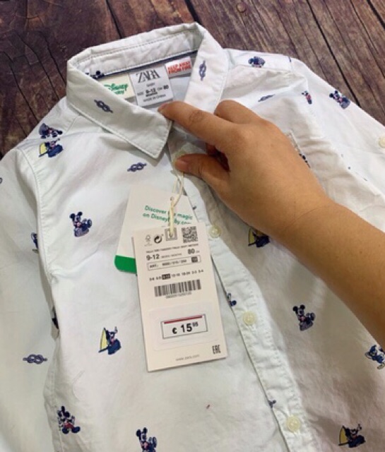 Áo sơ mi zara mickey & pluto dư xịn