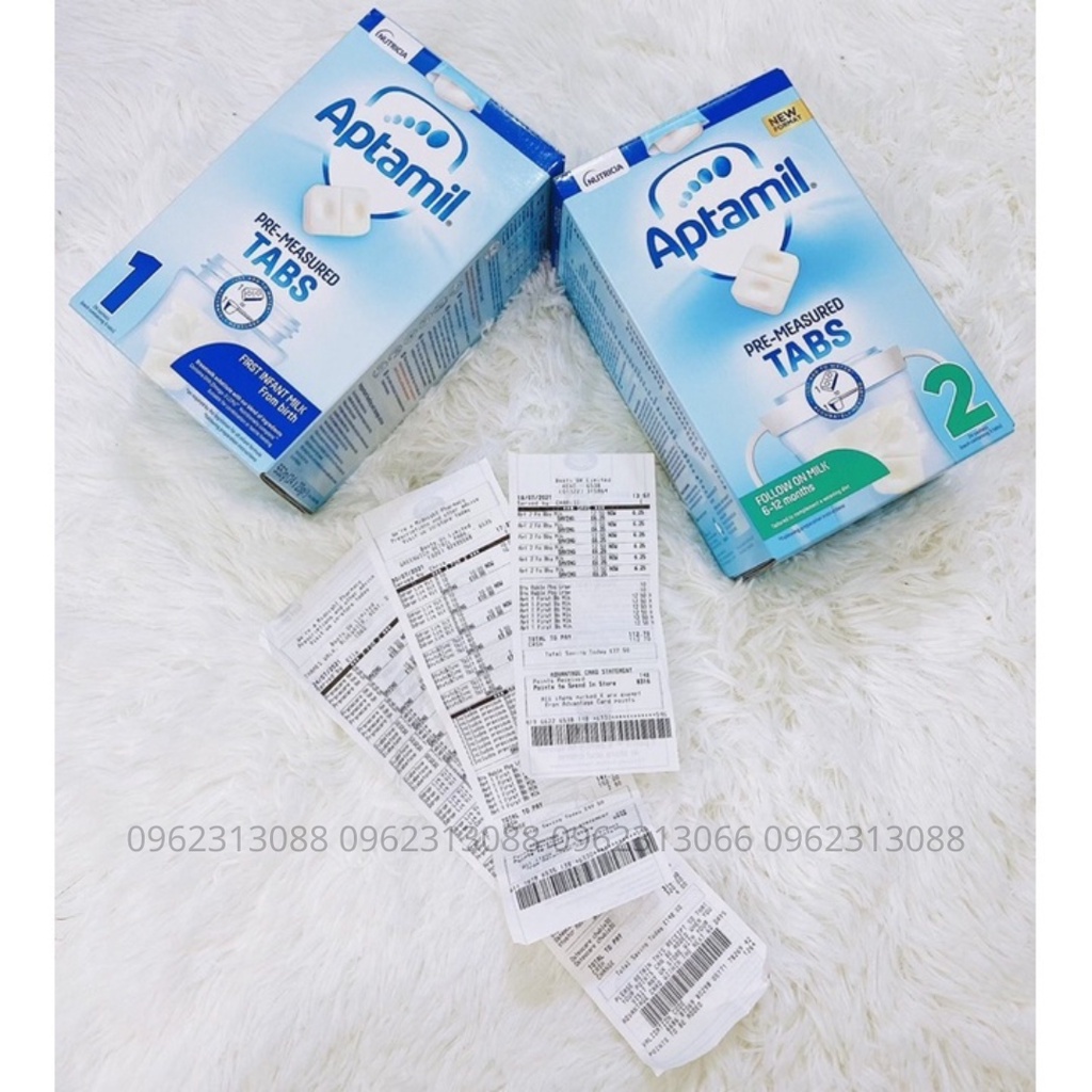 Sữa Aptamil Anh dạng 5 viên 1 thanh số 1 và số 2  - Mokids