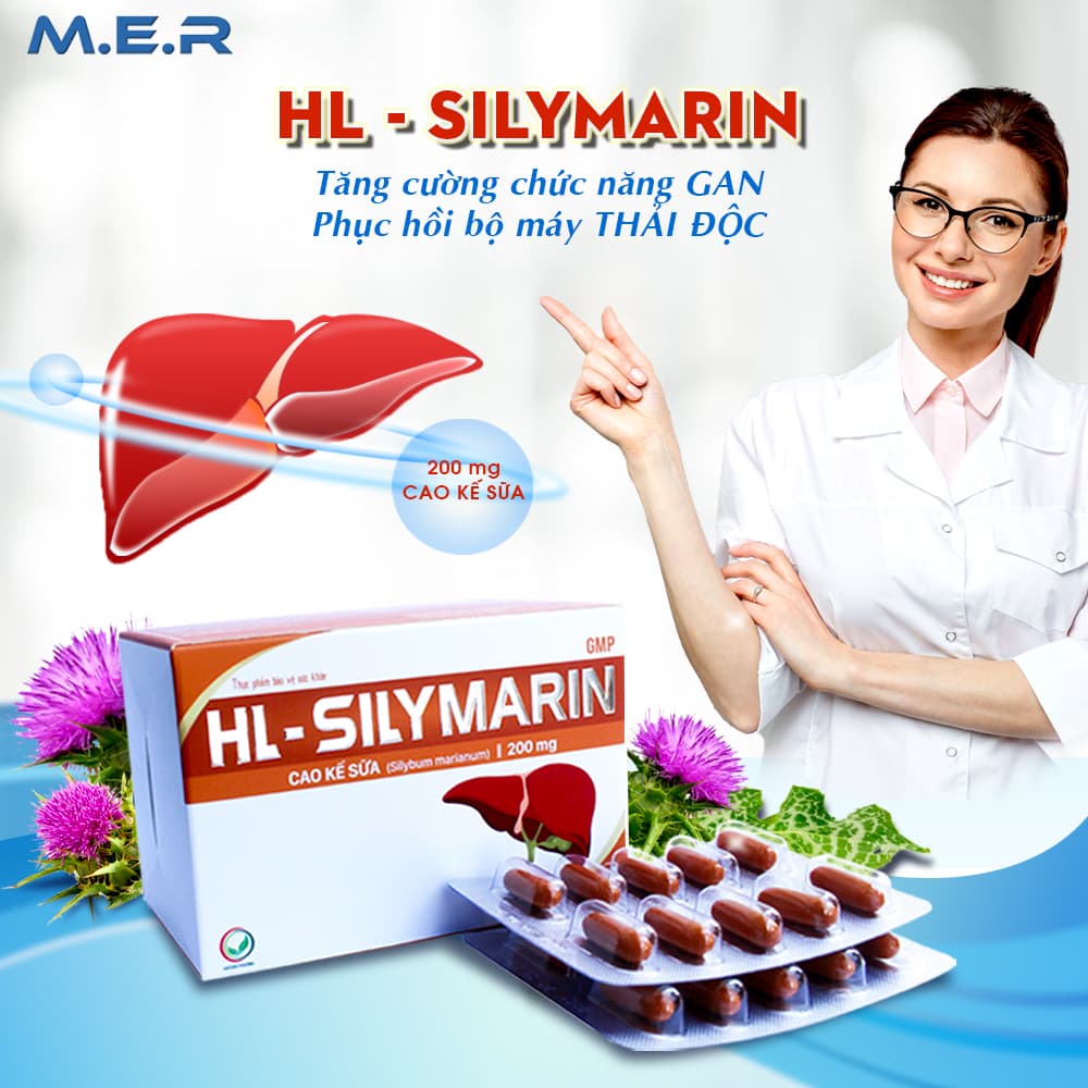 Viên uống HL - SILYMARIN tăng cường chức năng gan, bảo vệ gan