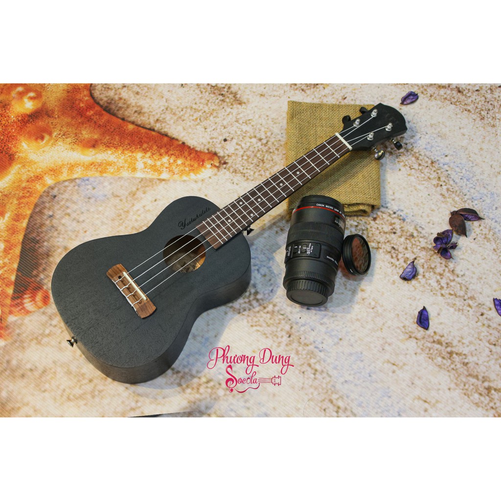 Đàn Ukulele Gỗ Sơn Đen chính hãng Yael size Concert