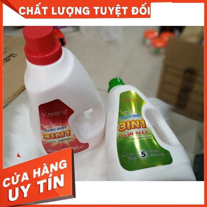 NƯỚC GIẶT KARNZ 3IN1 HƯƠNG NƯỚC HOA PHÁP 2,4 KG ,Sạch bay vết bẩn ,Sạch mùi ẩm mốc,Hương nước hoa Pháp 5 tầng bền lâU