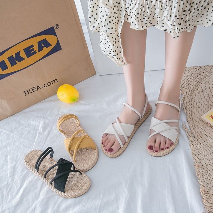 Giày Sandal Hở Ngón Đế Bằng Phong Cách La Mã Thời Trang Mùa Hè 2021 Cho Nữ